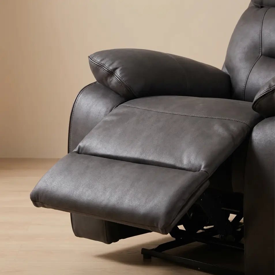 Foster Dark Grey Fabric Electric Recliner Armchair - Furniture Instore