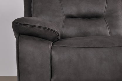 Close-up of the Foster Dark Grey Fabric Electric Recliner Armchair – FurnitureInStore