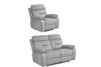 Foster Light Grey Fabric Electric Recliner 2+1 Seater Sofa  Set
