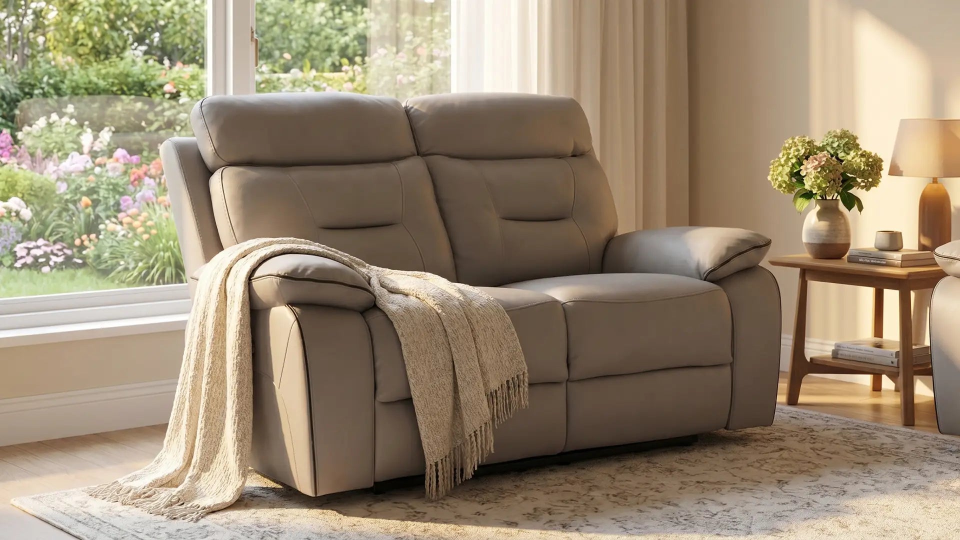 Foster Light Grey Fabric Electric Recliner 2 Seater Sofa - Furniture Instore