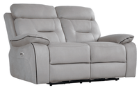 Foster Light Grey Fabric Electric Recliner 2 Seater Sofa - Furniture Instore