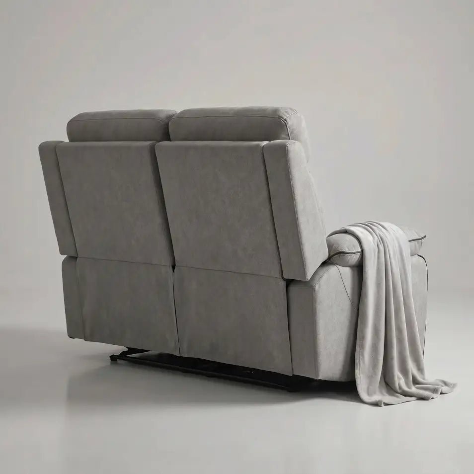 Foster Light Grey Fabric Electric Recliner 2 Seater Sofa - Furniture Instore