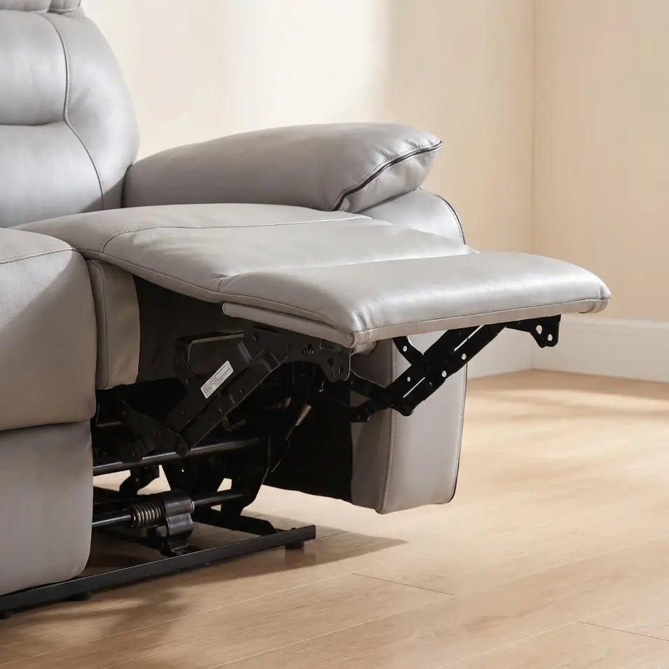 Foster Light Grey Fabric Electric Recliner 2 Seater Sofa - Furniture Instore