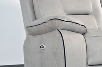 Close-up of the Foster Light Grey Fabric Electric Recliner 2-Seater Sofa – FurnitureInStore