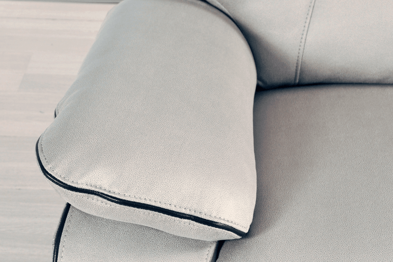 Close-up showing fabric texture on the Foster Light Grey Recliner 2-Seater Sofa – FurnitureInStore