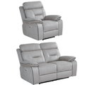 Foster Light Grey Fabric Electric Recliner 2+1 Sofa Set