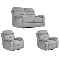 Foster Light Grey Fabric Electric Recliner 2+1+1 Seater Sofa Set