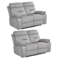 Foster Light Grey Fabric Electric Recliner 2+2 Sofa Set