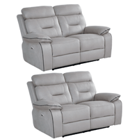 Foster Light Grey Fabric Electric Recliner 2+2 Seater Sofa  Set