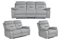 Foster Light Grey Fabric Electric Recliner 3+2+1 Seater Sofa Set