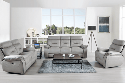 Foster Light Grey Fabric Electric Recliner 3+2+1 Seater Sofa Set