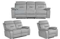 Foster Light Grey Fabric Electric Recliner 3+2+1 Seater Sofa Set