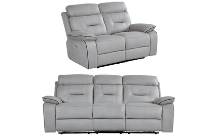 Foster Light Grey Fabric Electric Recliner 3+2 Seater Sofa  Set
