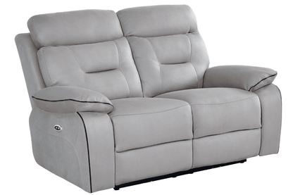 Foster Light Grey Fabric Electric Recliner 3+2 Seater Sofa  Set