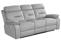 Foster Light Grey Fabric Electric Recliner 3 Seater Sofa - Furniture Instore
