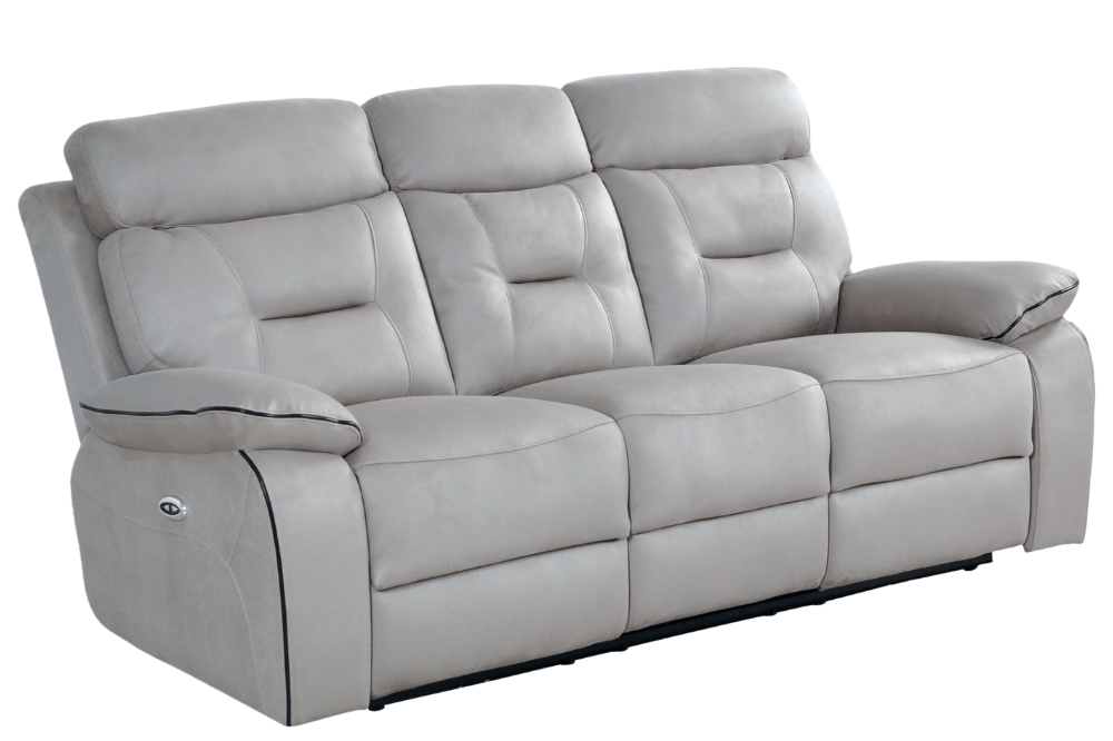 Comfortable Foster Light Grey Electric Recliner 3 Sofa Set with stylish design – FurnitureInStore