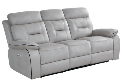 Comfortable Foster Light Grey Electric Recliner 3 Sofa Set with stylish design – FurnitureInStore
