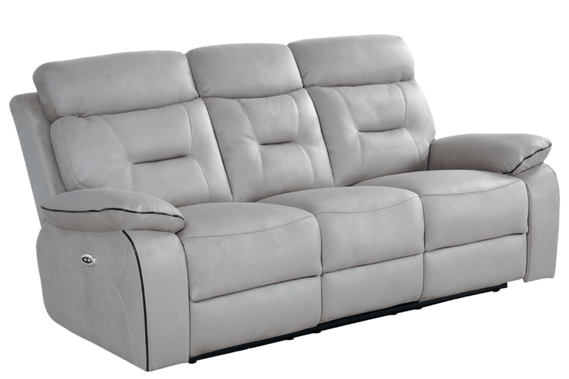 Comfortable Foster Light Grey Electric Recliner 3 Sofa Set with stylish design – FurnitureInStore