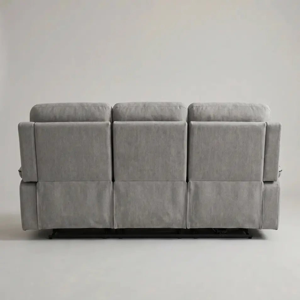 Foster Light Grey Fabric Electric Recliner 3 Seater Sofa - Furniture Instore