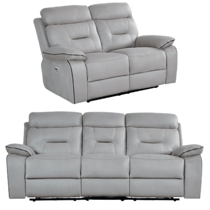 Gray reclining sofa set on a white background