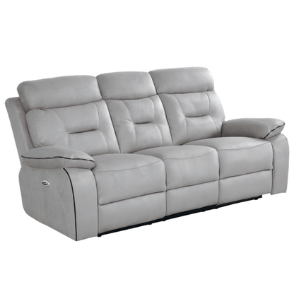 Gray reclining sofa on a white background