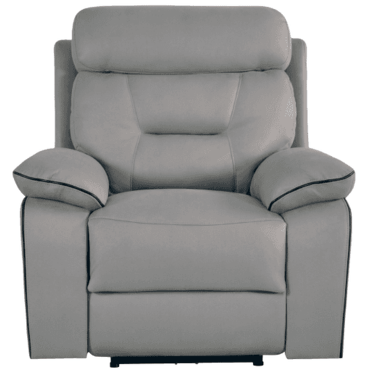 Gray recliner chair on a white background
