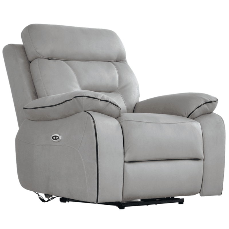 Gray recliner chair on a white background