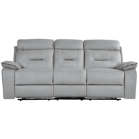 Foster Light Grey Fabric Electric Recliner 3 Seater Sofa