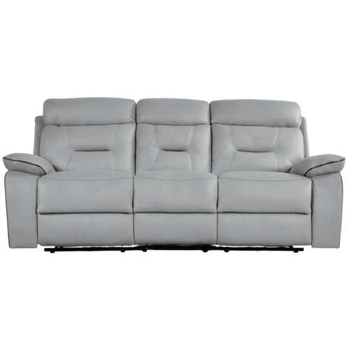 Foster Light Grey Fabric Electric Recliner 3 Seater Sofa