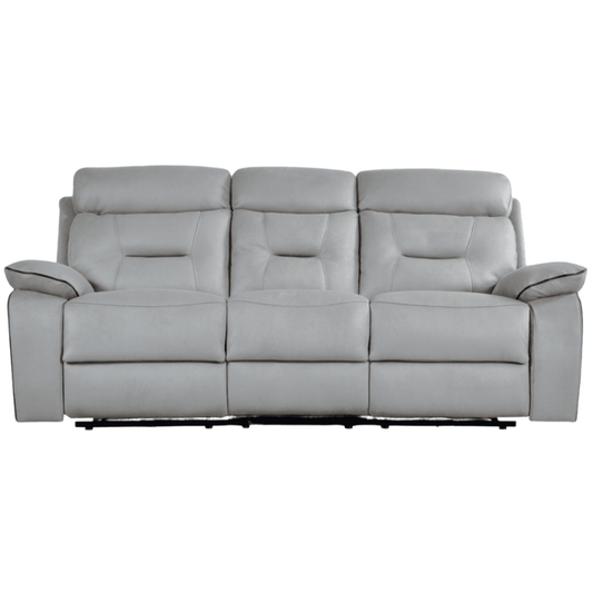 Gray leather sofa on a white background