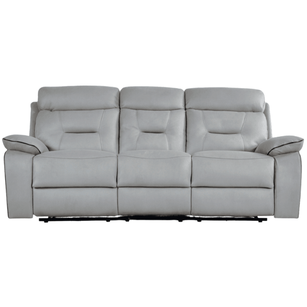 Foster Light Grey Fabric Electric Recliner 3 Seater Sofa