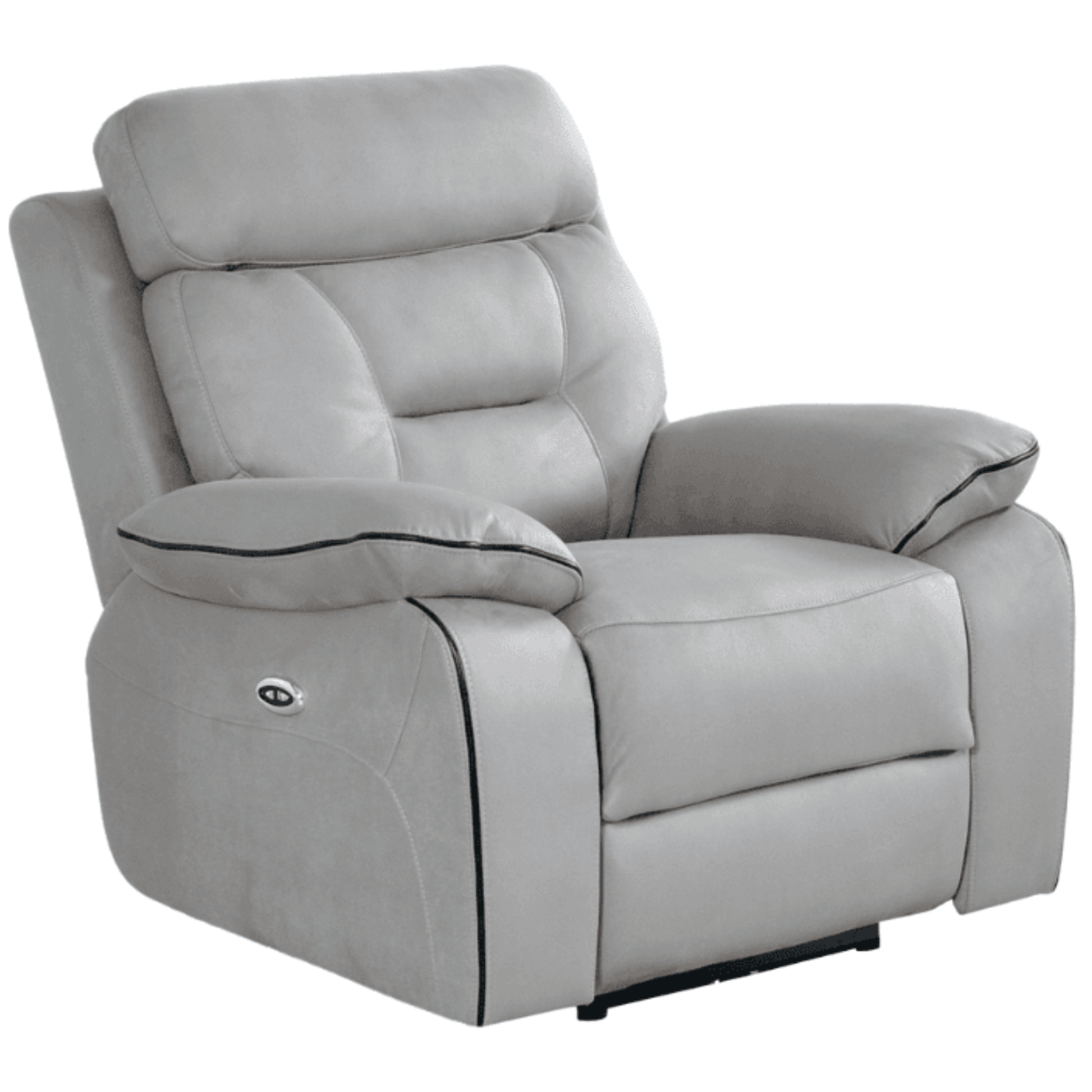 Gray recliner chair on a white background