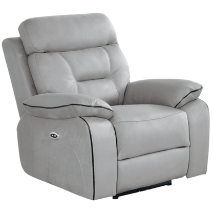 Gray recliner chair on a white background