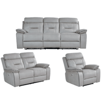 Foster Light Grey Fabric Electric Recliner 3+2+1 Seater Sofa Set
