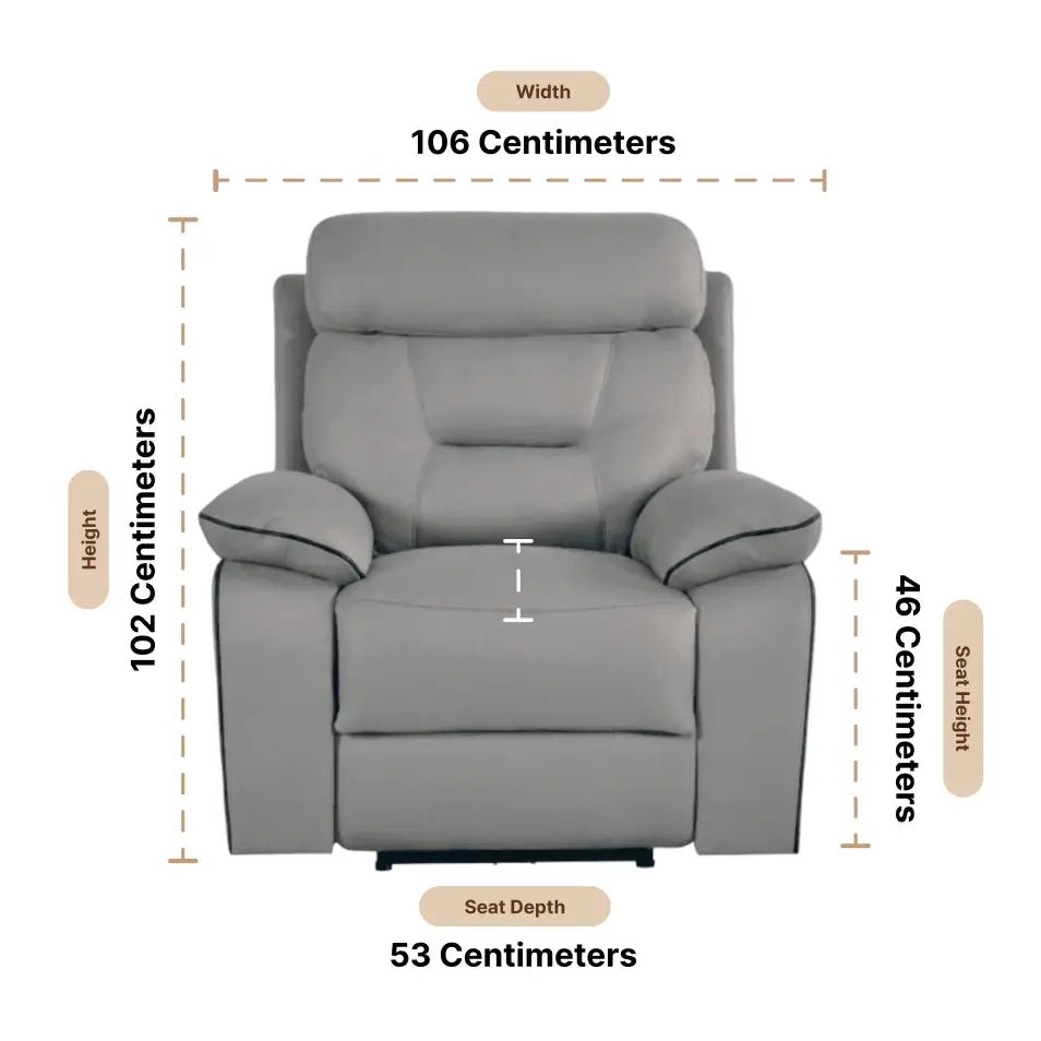 Foster Light Grey Fabric Electric Recliner Armchair - Furniture Instore