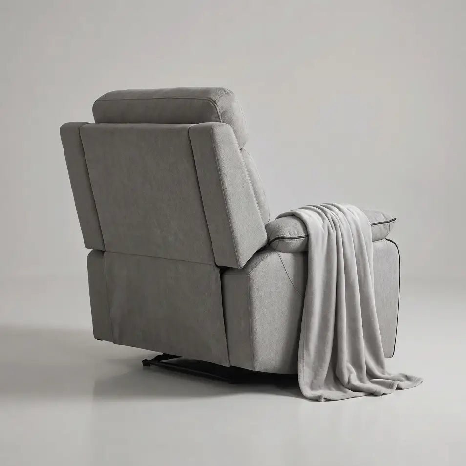 Foster Light Grey Fabric Electric Recliner Armchair - Furniture Instore