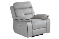 Foster Light Grey Fabric Electric Recliner Armchair - Furniture Instore