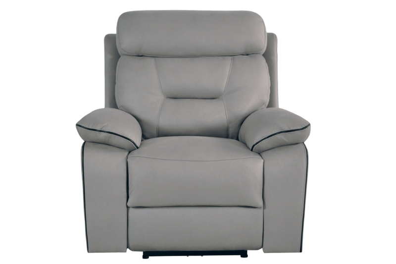 Foster Light Grey Fabric Electric Recliner 1 Seater Sofa Set - Furniture Instore