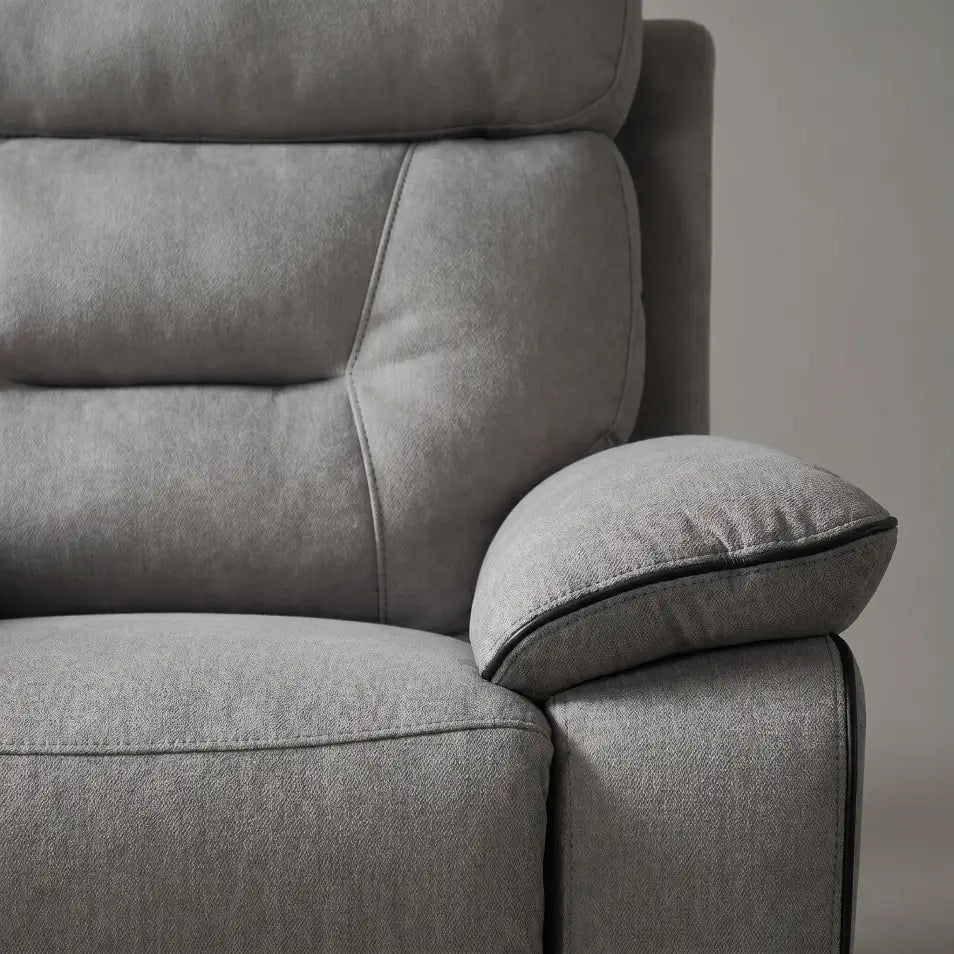 Foster Light Grey Fabric Electric Recliner Armchair - Furniture Instore