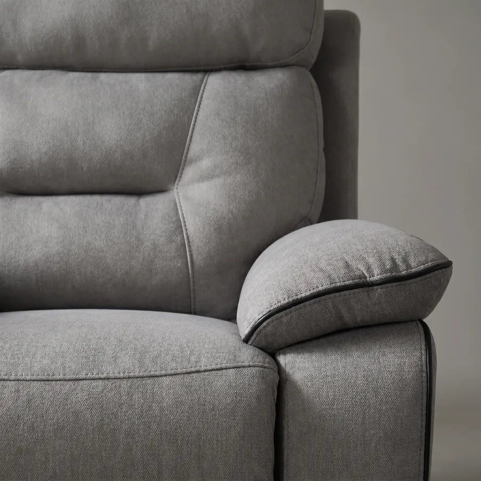Electric fabric recliner chair with padded seat