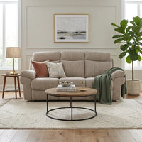 Tanya Beige Fabric Electric Recliner 3 Seater Sofa