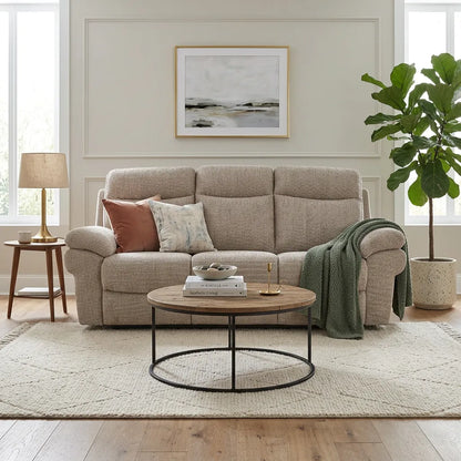 Tanya Beige Fabric Electric Recliner 3 Seater Sofa