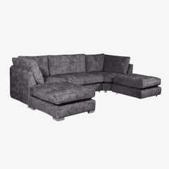 Gray sectional sofa on a white background
