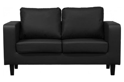 Box Black Leather 3+2+1 Seater Sofa Set