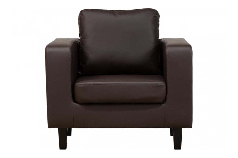 Box Brown Leather 2+1+1 Seater Sofa Set