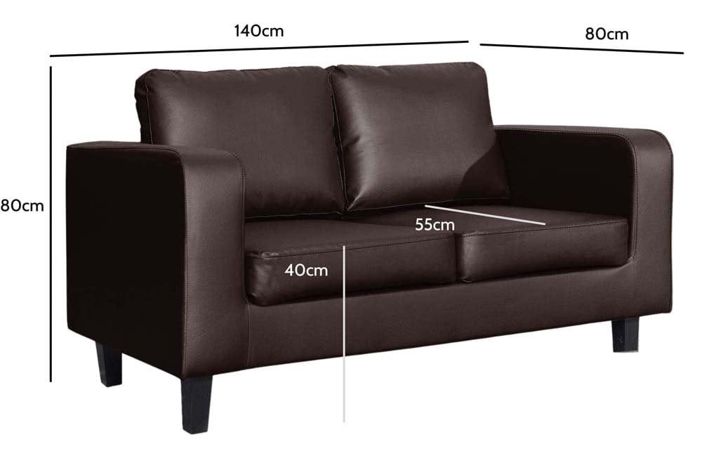 Box Brown Leather 2+1+1 Seater Sofa Set