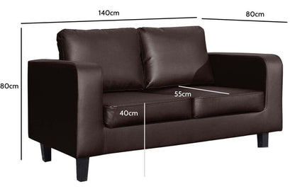 Box Brown Leather 2+1+1 Seater Sofa Set
