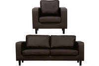 Box Brown Leather 3+1 Seater Sofa Set