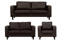 Box Brown Leather 3+2+1 Seater Sofa Set