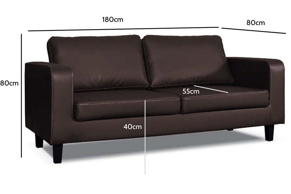 Box Brown Leather 3+2+1 Seater Sofa Set